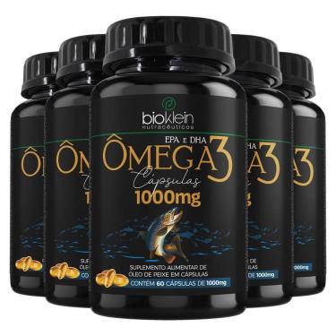 Imagem de Kit 5 Ômega 3 60 Cápsulas Softgels EPA 540 DHA 360 Bio klein-Unissex