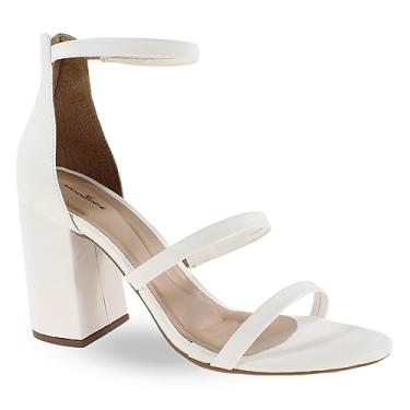 Imagem de Sandália Modarpe Salto Bloco Grosso Feminina B22 Cor:Branco;Tamanho:38