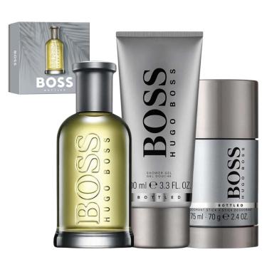 Imagem de Kit Perfume Masculino Boss Bottled de Hugo Boss Eau de Toilette 100 mL e Shower Gel 75ml e Desodorante 75ml