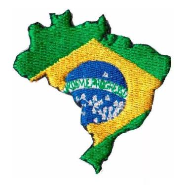 Imagem de Patch Hdm P/ Camiseta Jaqueta - Mapa Bandeira Brasil - Hdm Bordados