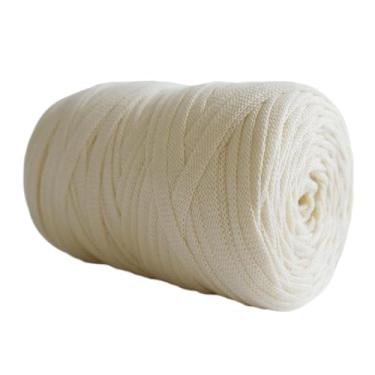Imagem de Tachiuwa Fio de tricô fio grosso crochê camiseta fio crochê projetos espaguete fio tecido pano fio para sacos almofada tapetes, Bege