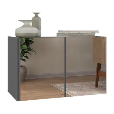 Imagem de Aparador Buffet Suspenso com Espelhos 2 Portas Multimóveis Mp8003 Grafite