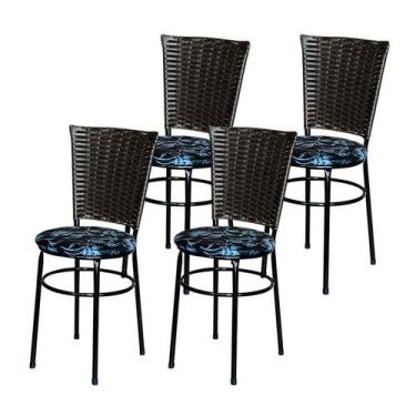 Imagem de Conjunto 4 Cadeiras Preta Para Cozinha Hawai Café Com Assento Personal