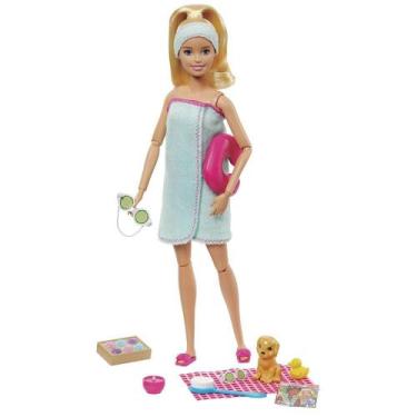 Imagem de Boneca Barbie Com Pet E Acessórios - Dia De Spa Com Filhotinho - Matte