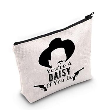 Imagem de LEVLO Tomb Stone Bolsa de cosméticos para fãs de cinema Presente Você é uma margarida se você fizer maquiagem bolsa com zíper para fãs de cinema, You're a Daisy