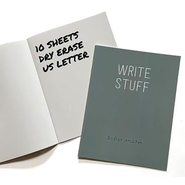 Imagem de Caderno apagável a seco Write Stuff – Caderno quadro branco – Bloco de notas apagável a seco – Tamanho carta 21,5 x 28 cm (10 folhas)
