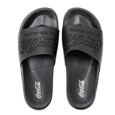 Imagem de Sandália Slide Masculina Coca Cola Groove Confortável Resistente Origi