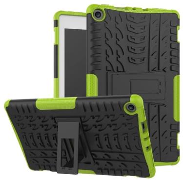Imagem de Capa para Amazon Fire Max 11 2023 à prova de choque para Fire HD8 HD10 Plus, capa protetora TPU + PC (verde, para Fire Max 11 2023)