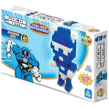Imagem de Blocos de Montar Defensor Azul, GGB Plast