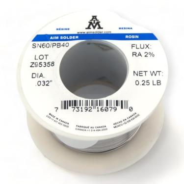 Imagem de AIM Fio de solda de núcleo de fluxo de resina de 0,08 cm para solda elétrica (113 g / 0,25 lb)