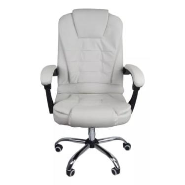 Imagem de Cadeira De Escritório Presidente Giratória Reclinável Cor:Branca