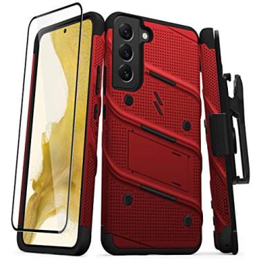 Imagem de ZIZO Pacote Bolt para Galaxy S22 Plus Capa com Protetor de Tela Suporte Coldre Cordão - Vermelho