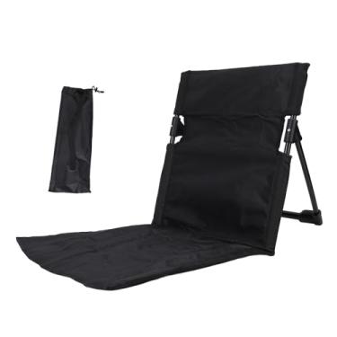 Imagem de Espreguiçadeira Confortável, Leve, Portátil, Design Vibrante, Material Respirável, Cadeira Preguiçosa Dobrável Com Encosto para Gramado, Viagens, Acampamento, Pesca (BLACK)