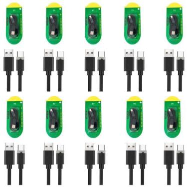 Imagem de Kit 10 Cabos Usb De Dados Turbo Celular Tipo C Atacado - Kapbom
