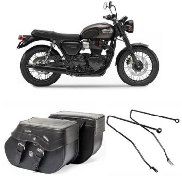 Imagem de Alforge Bolsa Moto Custom 30 Litros + Afastador Triumph Bonneville T 1