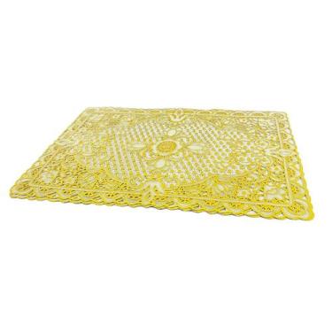 Imagem de Tapete de Mesa Retangular Dourado com Branco 30 x 45cm - Aliança