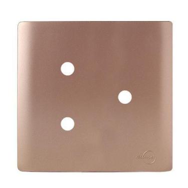 Imagem de Placa Para 3 Furos Com Suporte 4X4 - Novara Ouro Rose - Dicompel Novar