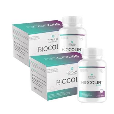 Imagem de Kit 2 Biocolin Hair 500mg Silício Vitam E 60 Cap Central Nutrition, Se