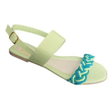 Imagem de Sandália Rasteira Extra Conforto Feminina Moda Pé 006, 38, Verde claro
