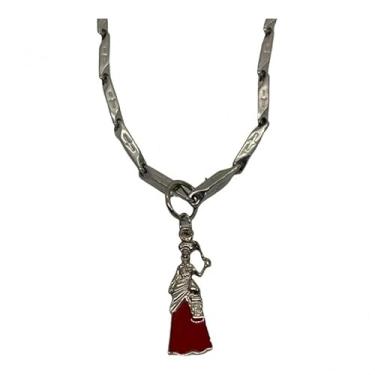 Imagem de Meta Atacado, Corrente Metal com Pingente Umbanda Candomblé-Escolha Orixá Cor:Imagem Iansã 3 cm Niquel