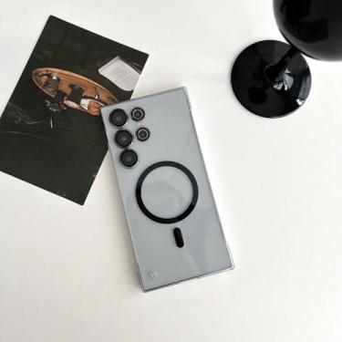 Imagem de Capa de telefone fina sem moldura para Samsung Galaxy S24 S23 S22 Ultra 24 Plus, capa de telefone transparente de plástico ultrafino e transparente, T2, para S23Ultra