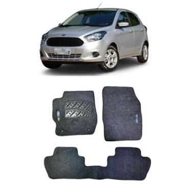 Imagem de Jogo Tapete Carpete Ford Ka (Novo) 2014 a 2020 com Logo Bordado Grafit