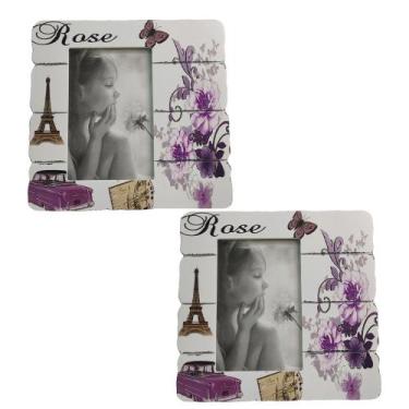 Imagem de Porta Retrato 10x15 Kit 2 Unidades Decoraçao Moldura Paris Mesa Estant