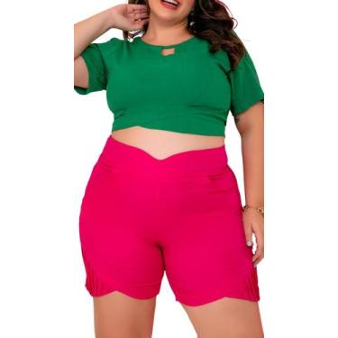 Imagem de Short linho premium andressa - USEBKBRAND, 46, Rosa pink