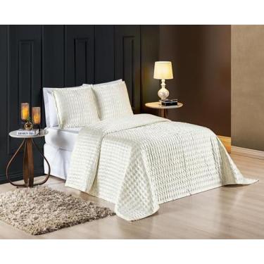 Imagem de Cobre Leito Casal King Shine Charmousse 3Pçs Varias Cores Prata, Palha