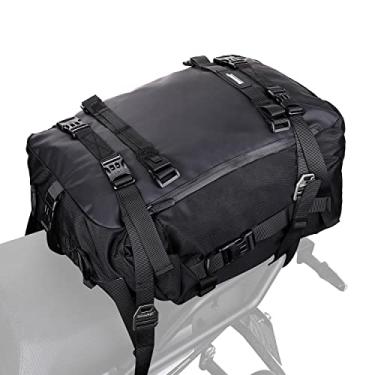 Imagem de Rhinowalk Bolsa traseira para motocicleta, bolsa para motocicleta, preta, 30 L, bolsa de assento para porta-malas traseira multifuncional, bolsa de selim de motocicleta