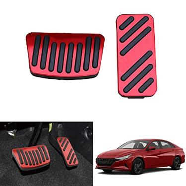 Imagem de Kakash Acessórios interiores personalizados para Hyundai Elantra 2021 2022 liga de alumínio capas de pedal acelerador a gás, antiderrapante, sem perfuração, pastilhas de pedal de freio 2