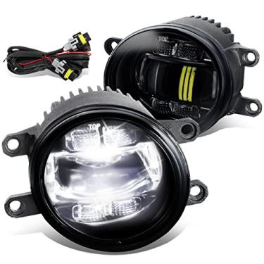 Imagem de DNA MOTORING FL-ZTL-368-SM Par de faróis de neblina de LED com olhos ocultos compatíveis com 10-13 4Runner / 12-20 Tacoma / 07-14 Camry / 09-13 Corolla, Lente fumê