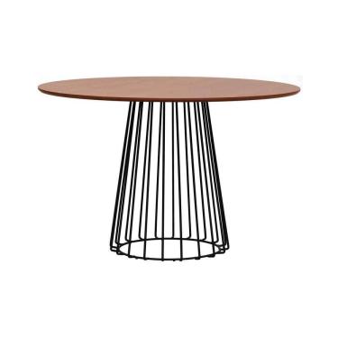 Imagem de Mesa De Jantar Raiada ø120x77cm Preto-amêndoa