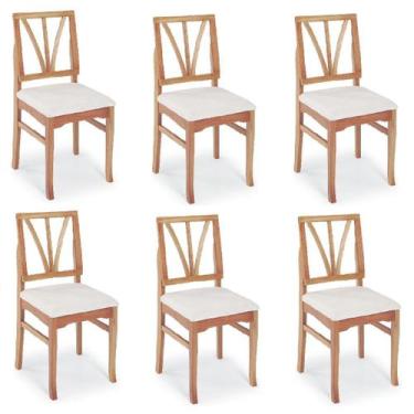 Imagem de Combo 6 Cadeiras Estofadas Yady  - Bem Móveis, Champagne
