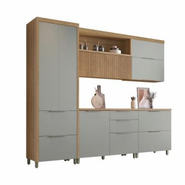 Imagem de Cozinha 5 Peças 7 Portas 6 Gavetas Ripado Marquesa 100 MDF - Nesher, N