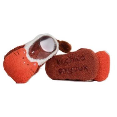 Imagem de Pantufa meia bebê antiderrapante baby bear ferrugem p - Delicados Pés