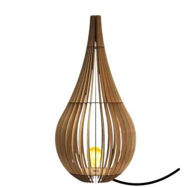 Imagem de Luminária de Chão CAPADÓCIA MDF Luminária - CORALISA, MDF CRU, 90x40cm