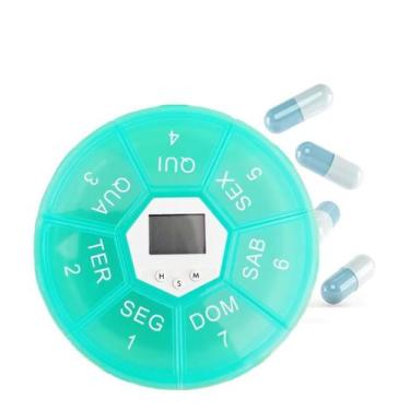 Imagem de Porta Comprimido Remédio Digital Com Alarme 7 Compartimentos - 123util