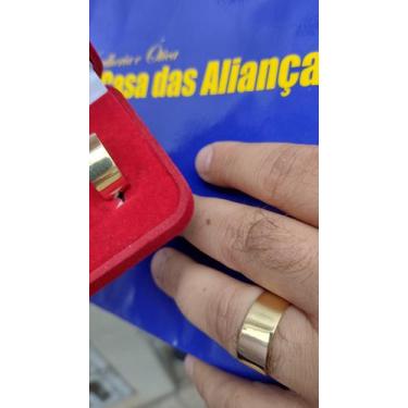 Imagem de Par Alianças Lisas Ouro 18 Kilates Noivado Casamento 10 mm 12 Gramas M