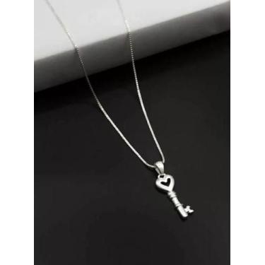 Imagem de Cordão TOJOIA18K Prata 950 Chave Coração - 50cm