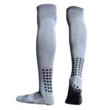 Imagem de Kit 2 Pares Meia Meião Antiderrapante Para Futebol Cano Longo Alto - B