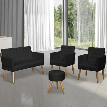 Imagem de Kit Namoradeira com Poltrona Capitone para Sala de Espera Recepção amb