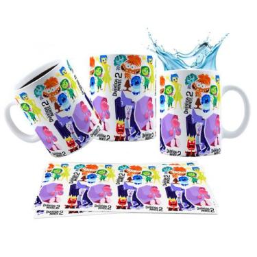 Imagem de Caneca 325ml Divertidamente 2 Personagens Frases Ansiedade - LARANJA E