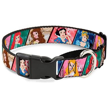 Imagem de Buckle-Down Coleira para cães martingale – blocos de poses/castelo das Princesas Disney – 2,5 cm de largura – serve para pescoços de 23 a 38 cm – Pequena