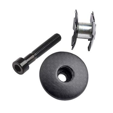 Imagem de Yaruijia Bicycle Fone de ouvido de fibra de carbono Top Cap Star Porca Parafuso de titânio para garfo 3,8 cm, Matte,Black