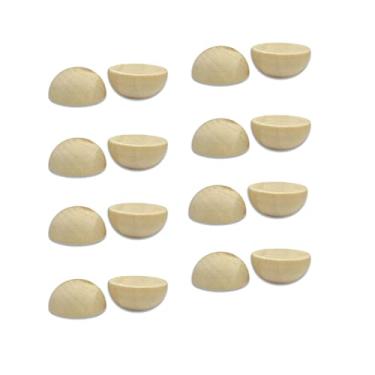 Imagem de Cregugua 200 Peças 1 Polegada Bolas Divididas De Madeira Meia Redonda Contas De Madeira Inacabada Meia Esfera Para Artesanato Diy