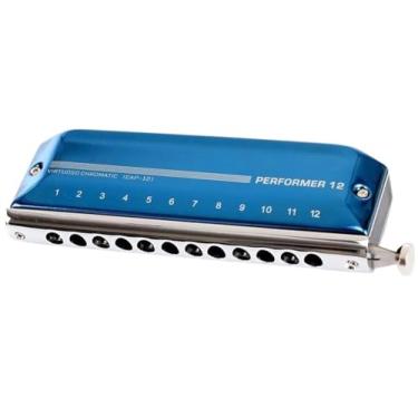 Imagem de Para Iniciantes harmônica 12 Furos Chave Cromática De 48 Tons De Gaita De Órgão Bucal Material De Cobertura De Aço Inoxidável(C)