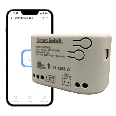 Imagem de Jane Eyre Interruptor inteligente WiFi para jog/relé de travamento automático com caixa USB 5V/AC/DC 7V-32V, emparelhamento Bluetooth eWeLink, compatível com Alexa Google Home (1CH)