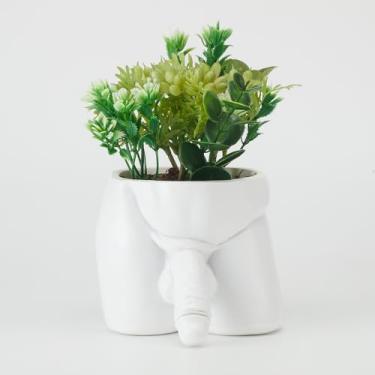 Imagem de Lourich Vasos corporais para decoração, vaso de resina para decoração de vaso engraçado, vasos de plantas de corpo masculino — Vaso engraçado para presente exclusivo para suculentas e cactos (branco)
