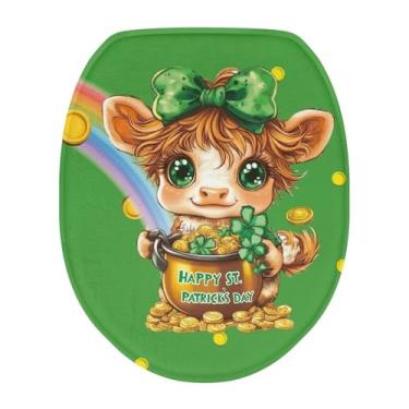 Imagem de Luarisgur Capa de assento de vaso sanitário, Dia de São Patrício, capas de assento de vaso sanitário para decorações de banheiro, protetor de capa de vaso sanitário universal para a maioria das tampas